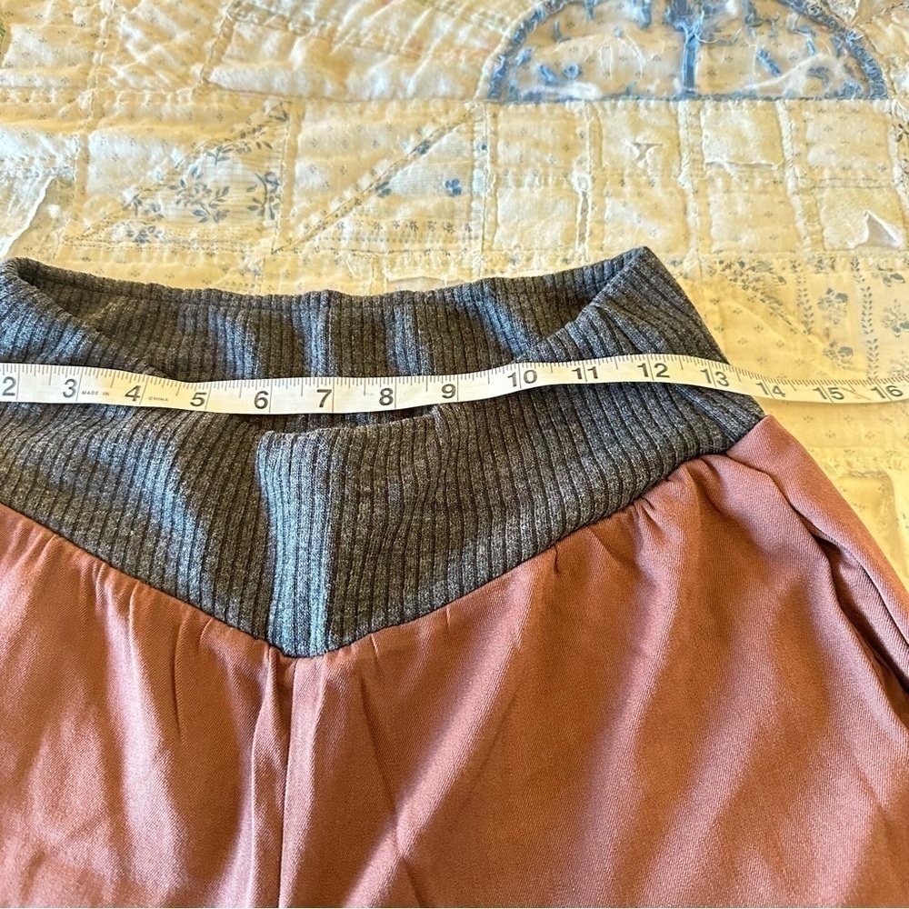 NWT WeWoreWhat low rise pant in cacao - ribbed stretch waist wide leg, women’s S - Picture 8 of 10
